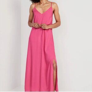 Old Navy Tie-Back Maxi Slip Dress Size M in Flower Trail (Pink)